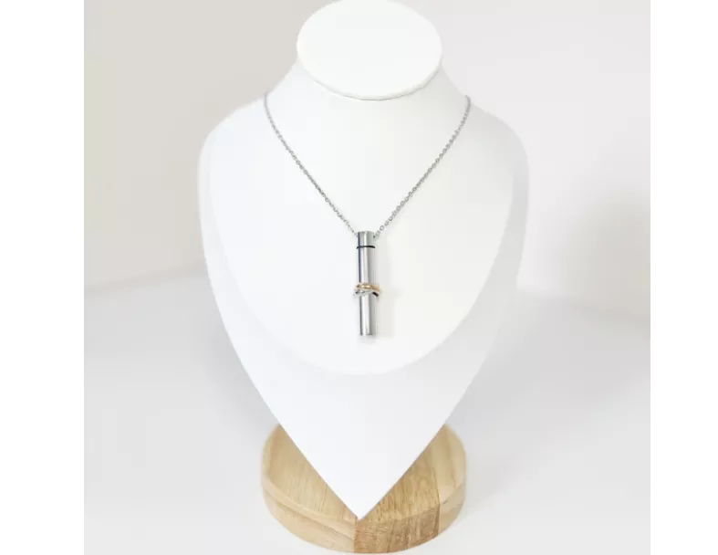 雙環管狀骨灰紀念項鍊