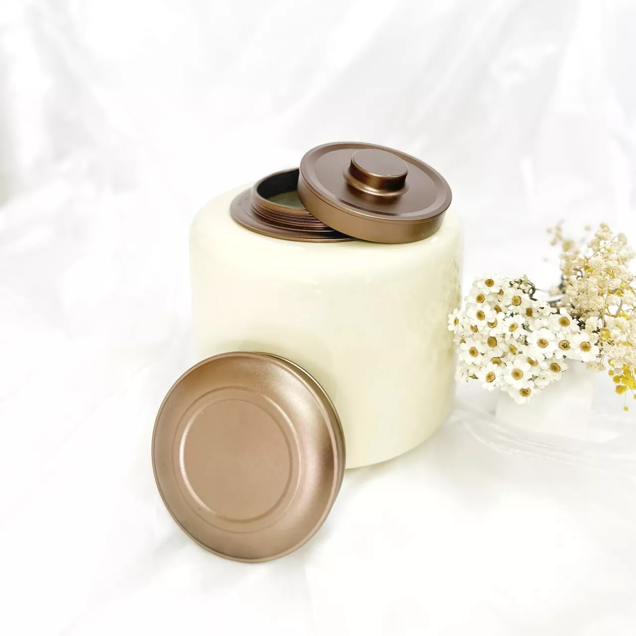 雙層防潮骨灰罐-白/綠