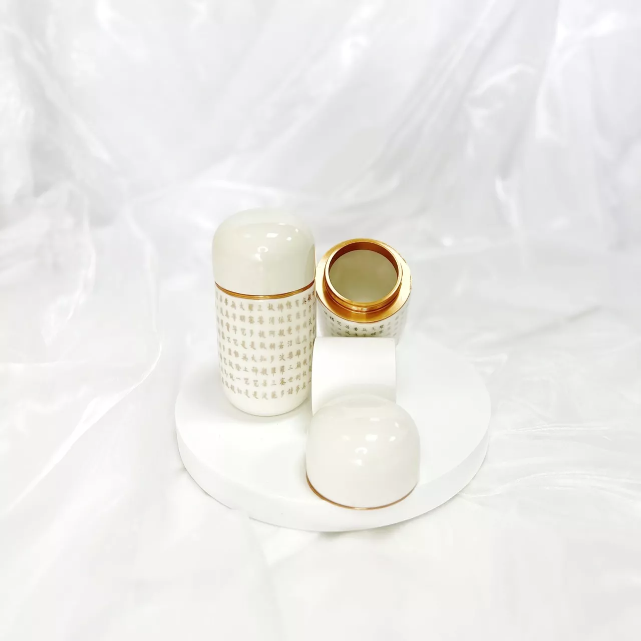 陶瓷經文金邊加厚小型寵物-長罐款